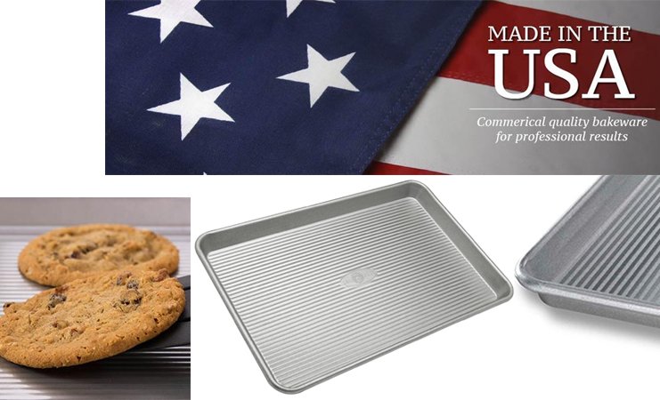 Pan Warp Resistant Nonstick Baking Pan, Made in the USA from Aluminized Steel