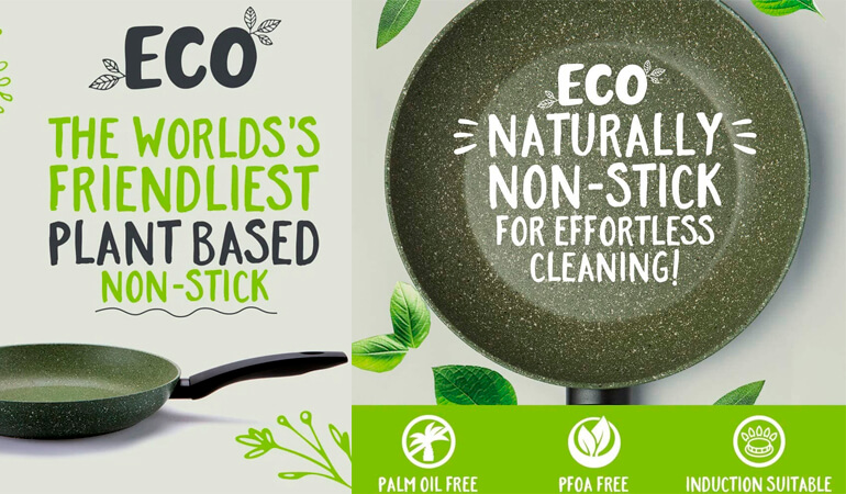 Eco Non Stick Frying Pan Set 20/24 cm Plant Based Non Stick Prestige 