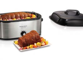28 lb 22-Quart Roaster Oven with Self-Basting Lid (Stainless Steel)