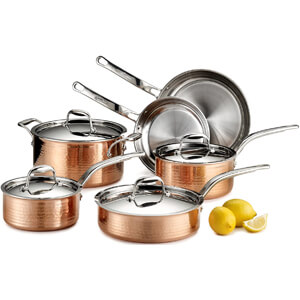 Stainless Steel Cookware Set, 10-Piece, Copper