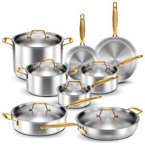 Professional Home Chef Grade Clad Pots and Pans Sets