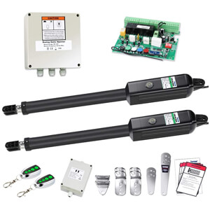 Automatic Gate Opener Kit Medium Duty Dual Gate Operator for Dual Swing Gates 