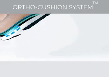 System with ergonomic cushioning sole soften impacts