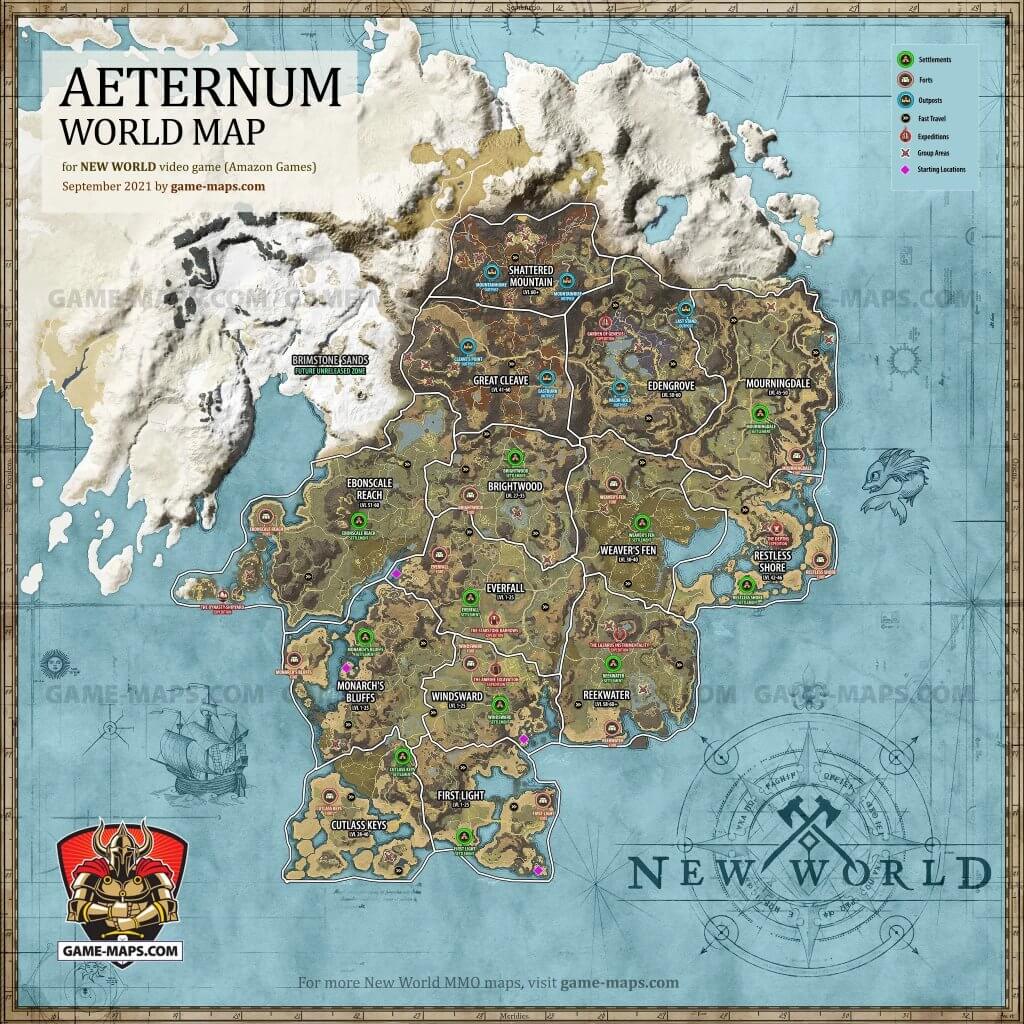 New World Map - Two Interactive Guides For Gamers