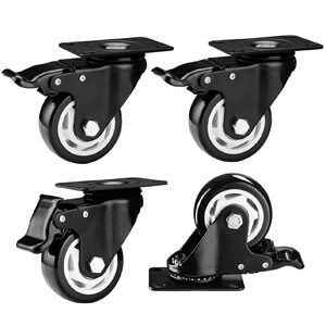 Locking Industrial Casters with 360 Degree No Noise Polyurethane Wheels