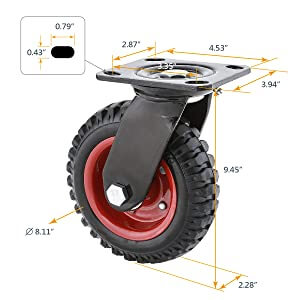 8” Wheel Rubber Knobby Tread